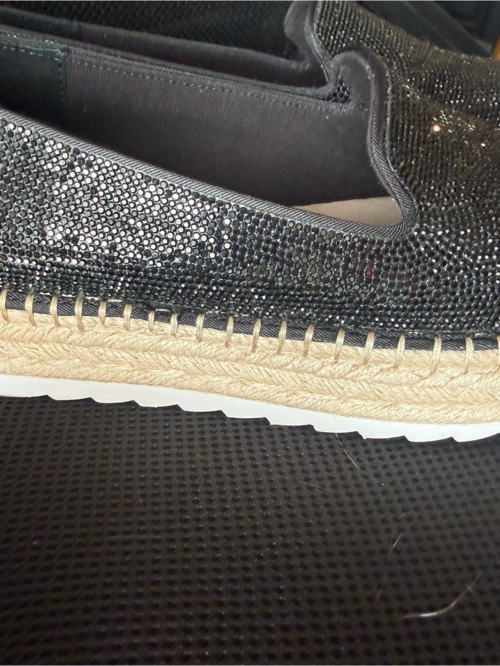 Gianni Bini Black Rhinestone slip ons 9.5 - Picture 3 of 6